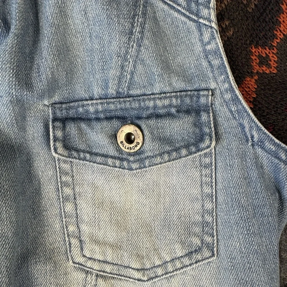 Vintage Billabong Denim Jacket Sweater Knit Sleeves Women's Small S‎ Surfer